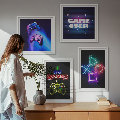 Wall art set Gamepads, player icon subtitles
