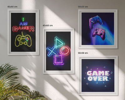 Wall art set Gamepads, player icon subtitles