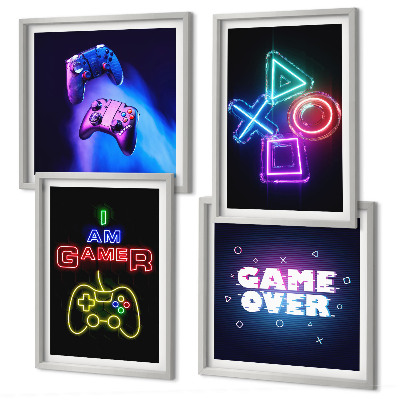 Wall art set Gamepads, player icon subtitles