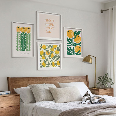 Multi-piece wall decor set Plant patterns with flowers