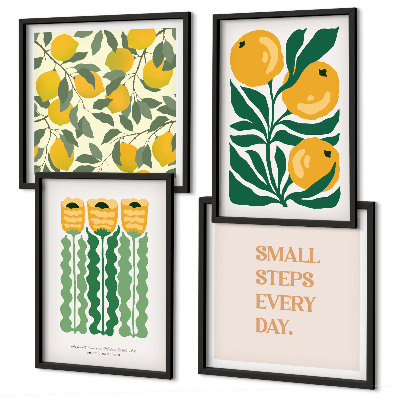 Multi-piece wall decor set Plant patterns with flowers