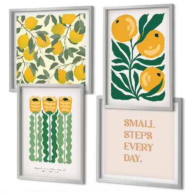 Multi-piece wall decor set Plant patterns with flowers