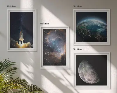 Space Earth rocket galaxy wall art set set of space themed wall art featuring Earth and rockets
