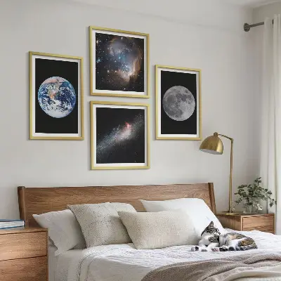 Multi-piece wall decor set space galaxy moon theme
