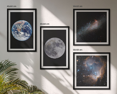 Multi-piece wall decor set Space galaxy moon