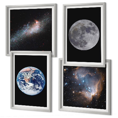 Multi-piece wall decor set Space galaxy moon