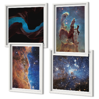Wall art set Space landscapes of galaxies