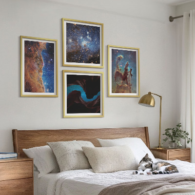 Wall art set Space landscapes of galaxies