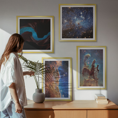 Wall art set Space landscapes of galaxies