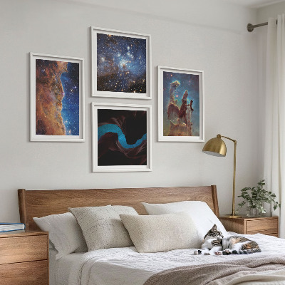 Wall art set Space landscapes of galaxies