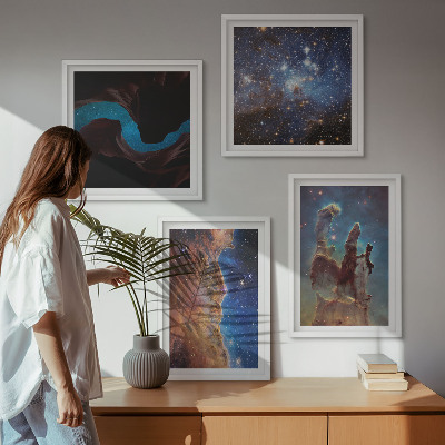 Wall art set Space landscapes of galaxies