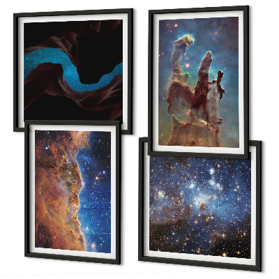 Wall art set Space landscapes of galaxies