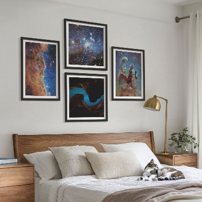 Wall art set Space landscapes of galaxies