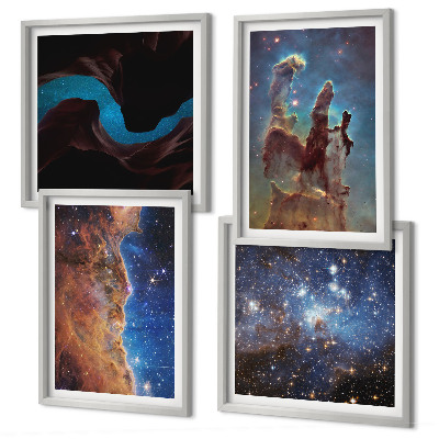 Wall art set Space landscapes of galaxies