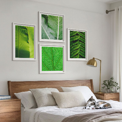Multi-piece wall decor set Close-up of tropical leaves