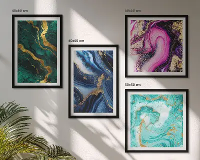 Multi-piece wall decor set Abstract patterns of pink, green, blue