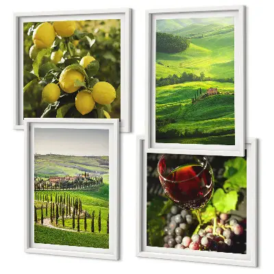Multi-piece wall decor set Italian landscapes with citrus hills