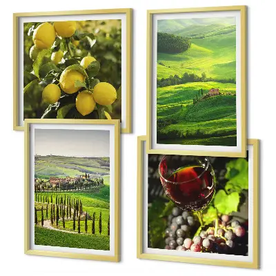 Multi-piece wall decor set Italian landscapes with citrus hills