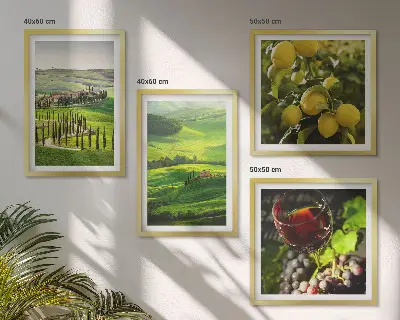 Multi-piece wall decor set Italian landscapes with citrus hills