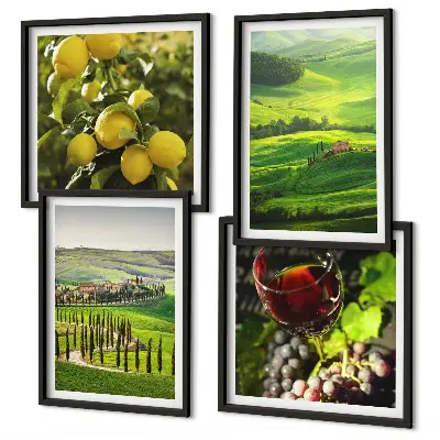 Multi-piece wall decor set Italian landscapes with citrus hills