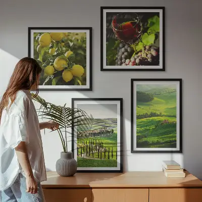Multi-piece wall decor set Italian landscapes with citrus hills