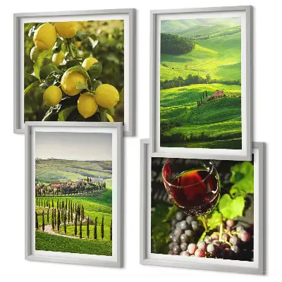 Multi-piece wall decor set Italian landscapes with citrus hills