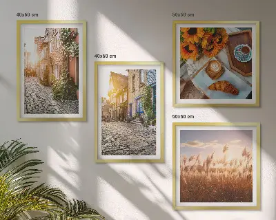 Multi-piece wall decor set featuring charming streets with coffee shops