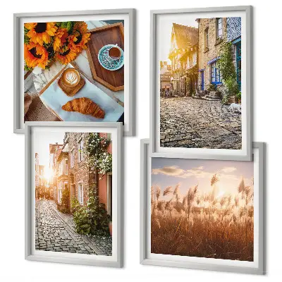 Multi-piece wall decor set Charming streets with coffee