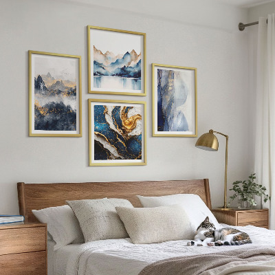 Multi-piece wall decor set Blue mountain landscapes