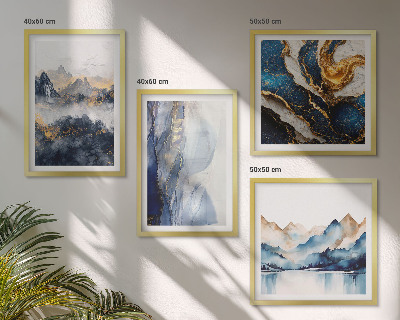 Multi-piece wall decor set Blue mountain landscapes