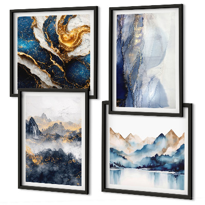 Multi-piece wall decor set Blue mountain landscapes