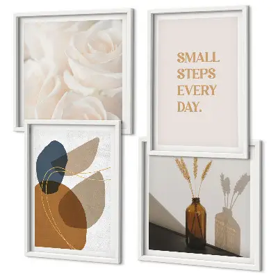 Wall art set Abstract shapes accents