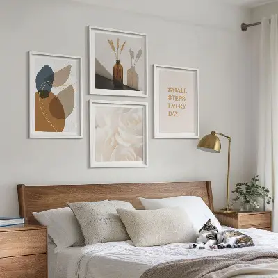 Wall art set Abstract shapes accents