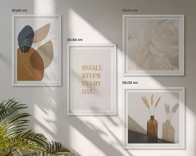 Wall art set Abstract shapes accents