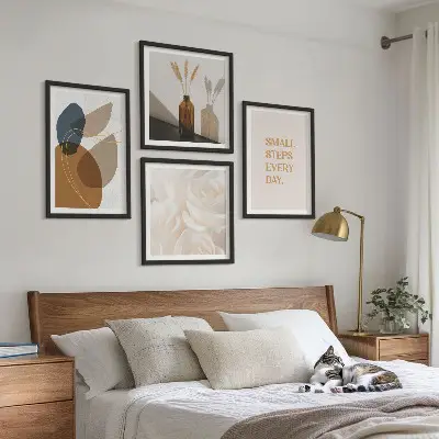 Wall art set Abstract shapes accents