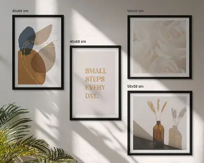 Wall art set Abstract shapes accents
