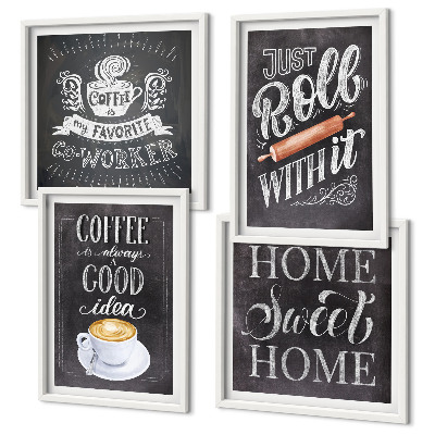 Multi-piece wall decor set Coffee roller home warmth