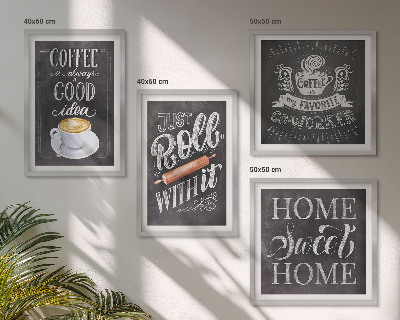 Multi-piece wall decor set Coffee roller home warmth