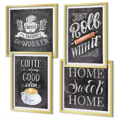 Multi-piece wall decor set coffee-themed home warmth design