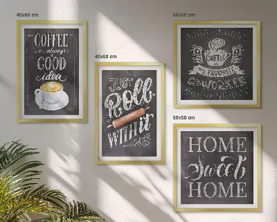 Multi-piece wall decor set coffee-themed home warmth design