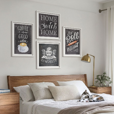 Multi-piece wall decor set Coffee roller home warmth