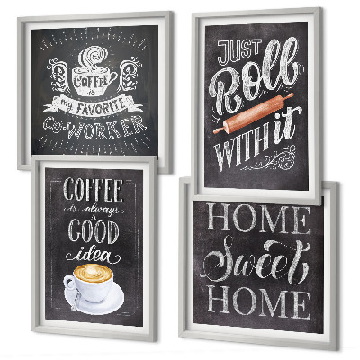 Multi-piece wall decor set Coffee roller home warmth