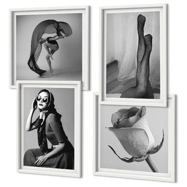 Wall art set Stylish portraits of elegant women