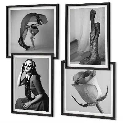 Wall art set Stylish portraits of elegant women