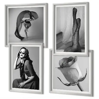 Wall art set Stylish portraits of elegant women