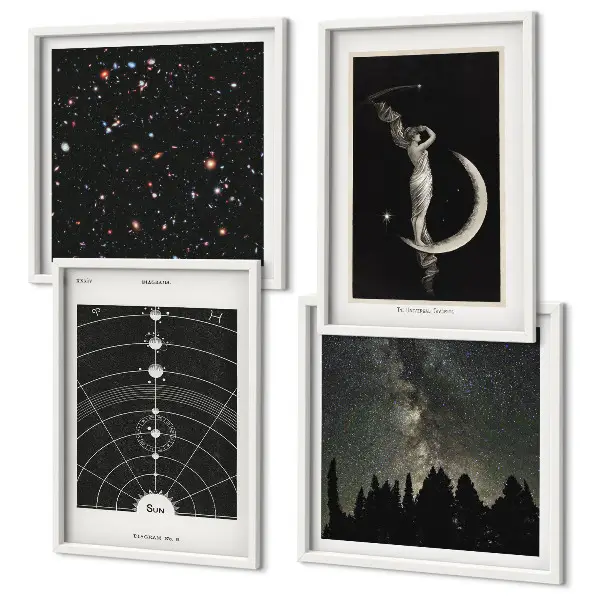 Solar System galaxy wall art set of 4 pieces