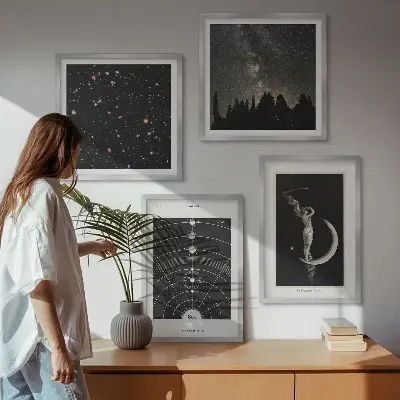 Solar System galaxy wall art set of 4 pieces