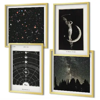 Solar System galaxy wall art set of 4 pieces