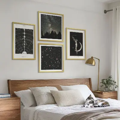 Solar System galaxy wall art set of 4 pieces
