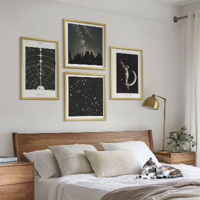 Set of 4 wall art pieces Solar system galaxy